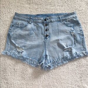 🩳 🆕 MODARANI Women’s Cutoff Distressed Denim Shorts – Size XXL